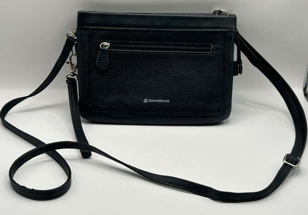 Giani Bernini Black Pebbled Leather Crossbody Bag